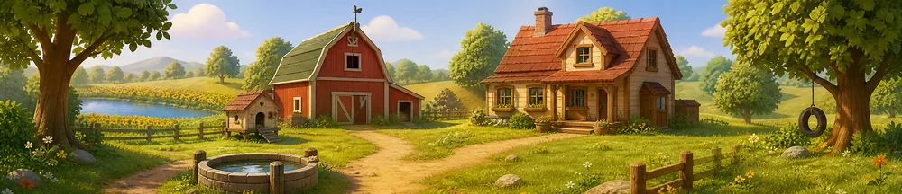 The farmhouse by the water trough