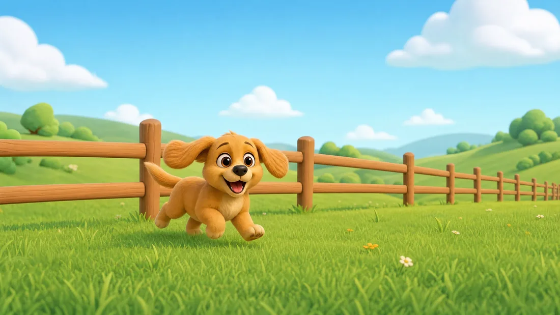 Storm runs happily along a long clean fence line with nothing posted on it